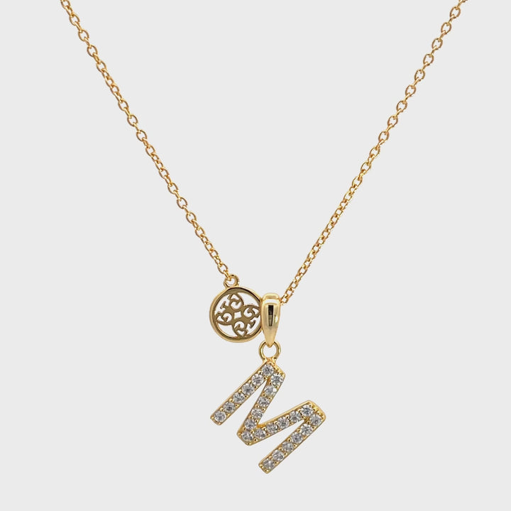 Luxury Letters 'M' with CZ Accents