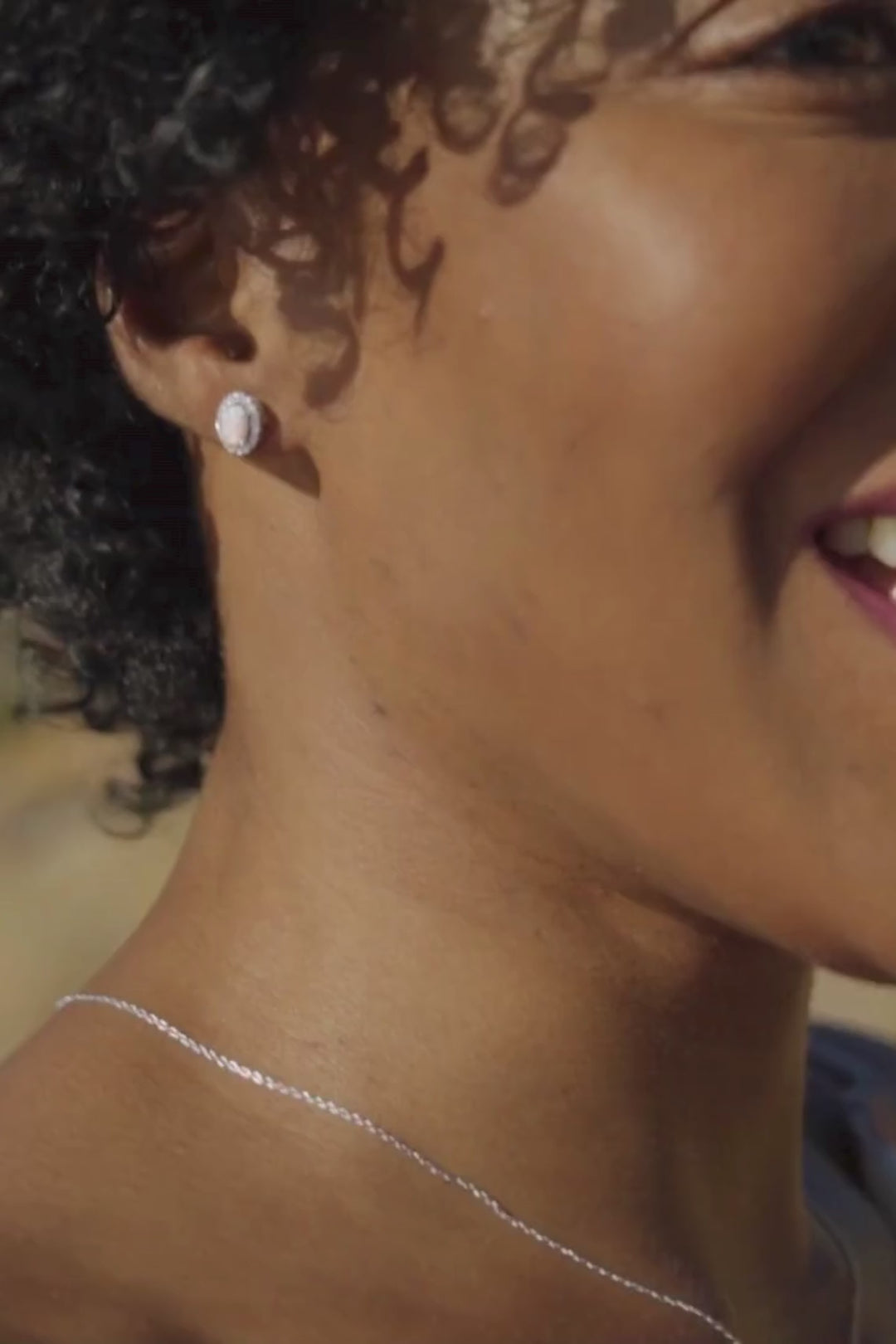 Created Opal Halo Stud Earrings