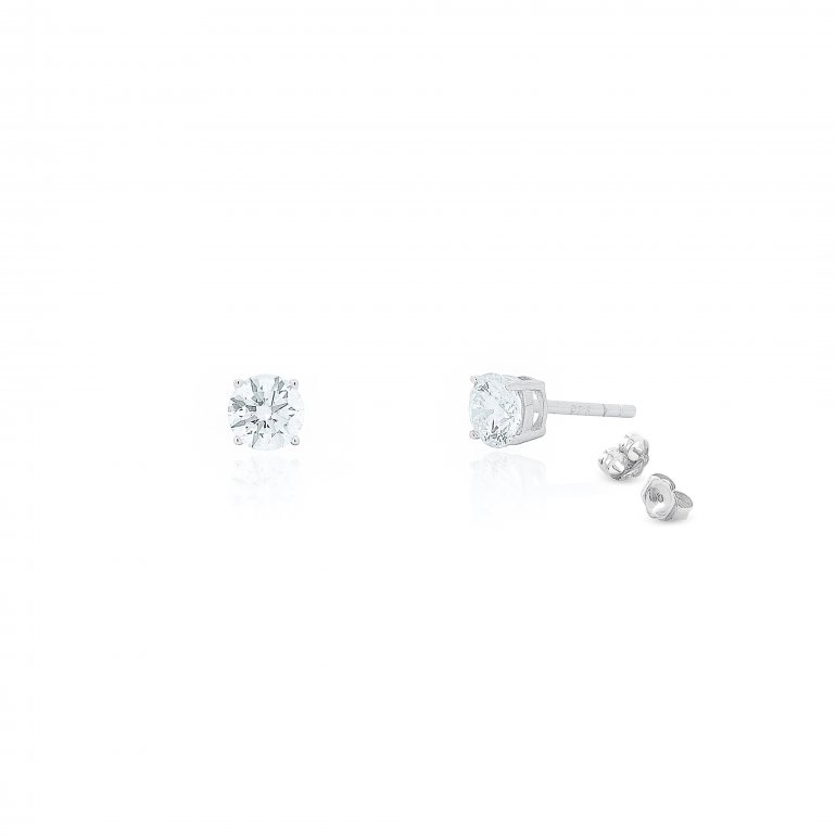 0.50TDW Lab-Grown Stud Earrings, Sterling Silver
