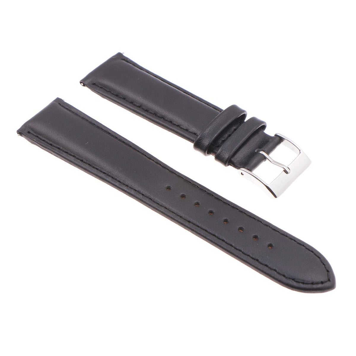 Straps co black leather strap