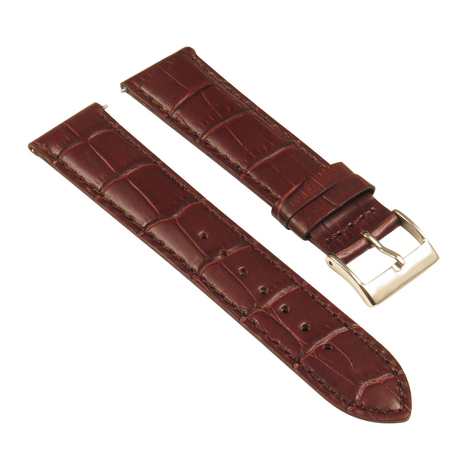 22mm XL brown leather croc emb