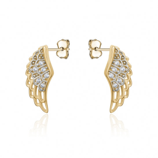 10k yellow gold wing studs (12